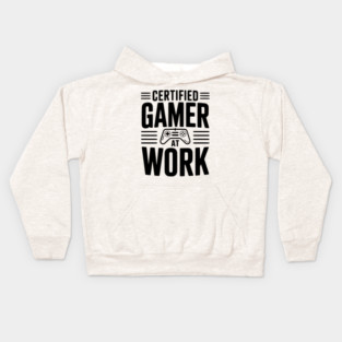 Certified Gamer at Work Kids Hoodie