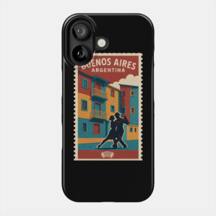 Vintage Buenos Aires Stamp Design | Retro Argentina Postmark Art | Classic South American Travel-Inspired Buenos Aires Aesthetic Phone Case