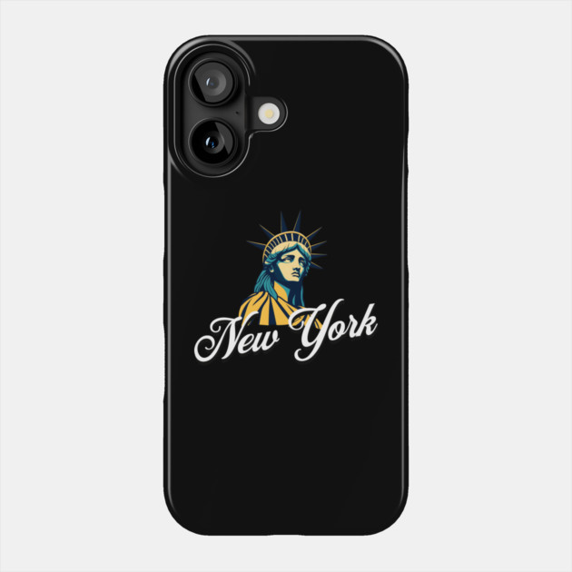 New York, Statue Of Liberty. Iconic City Pride Phone Case by Pixel Threads 