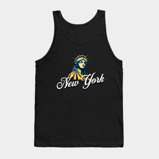New York, Statue Of Liberty. Iconic City Pride Tank Top by Pixel Threads 