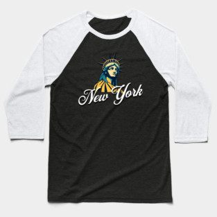 New York, Statue Of Liberty. Iconic City Pride Baseball T-Shirt