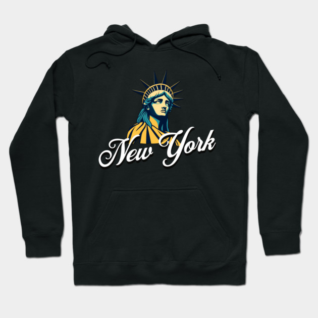 New York, Statue Of Liberty. Iconic City Pride Hoodie by Pixel Threads 