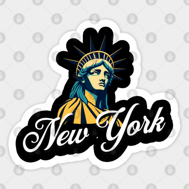 New York, Statue Of Liberty. Iconic City Pride Sticker by Pixel Threads 