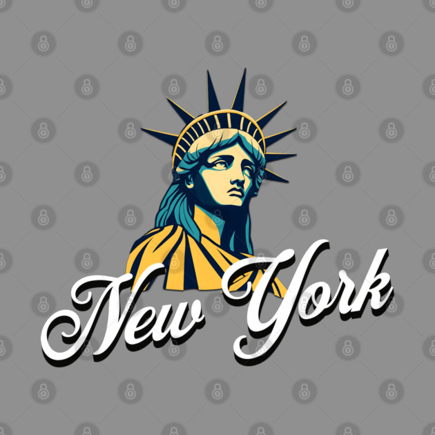 New York, Statue Of Liberty. Iconic City Pride by Pixel Threads 
