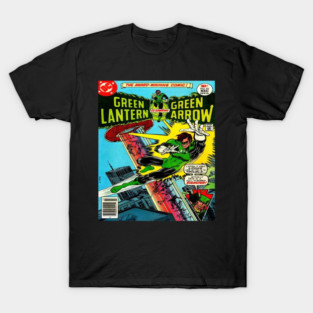 Green Lantern & Green Arrow – Vintage Comic Book Cover Art T-Shirt