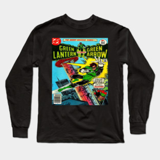 Green Lantern & Green Arrow – Vintage Comic Book Cover Art Long Sleeve T-Shirt