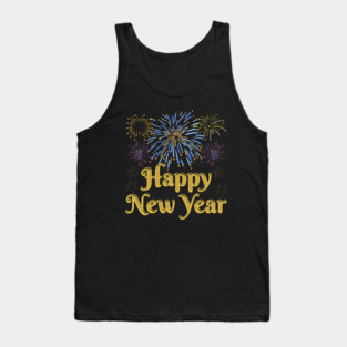Happy New Year with Fireworks Celebration Tank Top