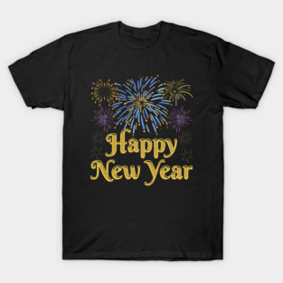 Happy New Year with Fireworks Celebration T-Shirt