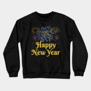 Happy New Year with Fireworks Celebration Crewneck Sweatshirt