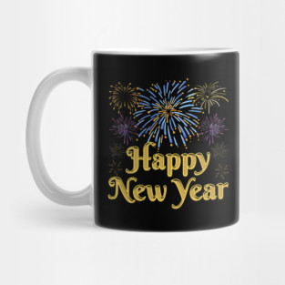 Happy New Year with Fireworks Celebration Mug