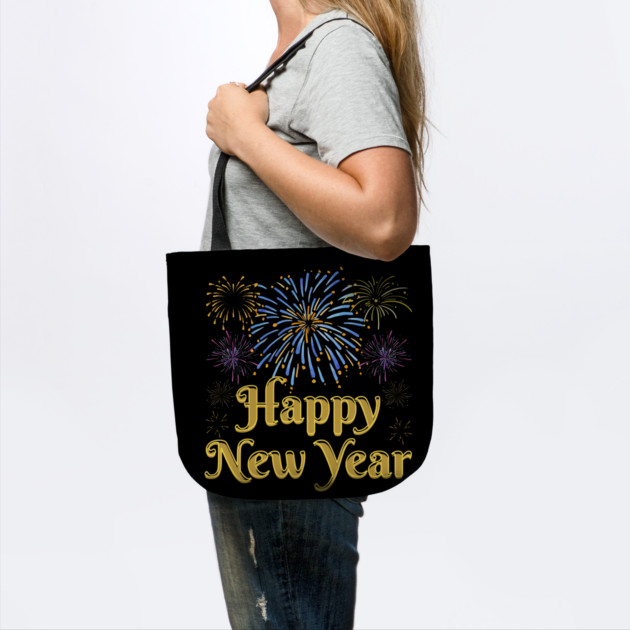 Happy New Year with Fireworks Celebration by Creatifly Graphic Tees
