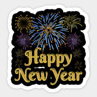 Happy New Year with Fireworks Celebration Magnet