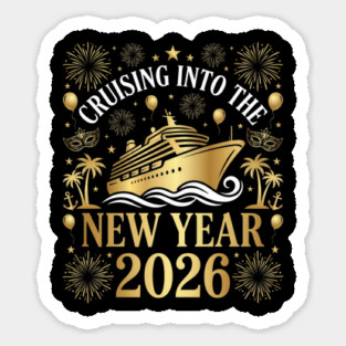 Cruising into the New Year 2026 with Festive Celebration Sticker