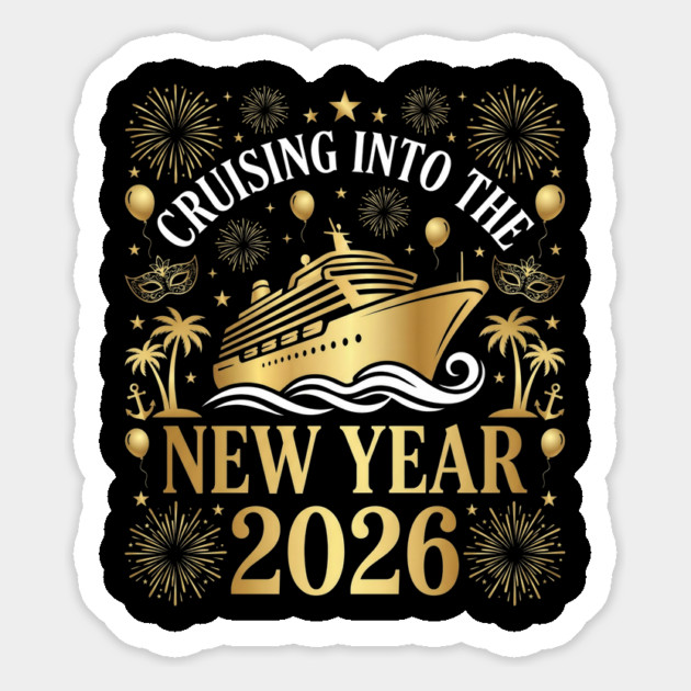 Cruising into the New Year 2026 with Festive Celebration Magnet by Creatifly Graphic Tees