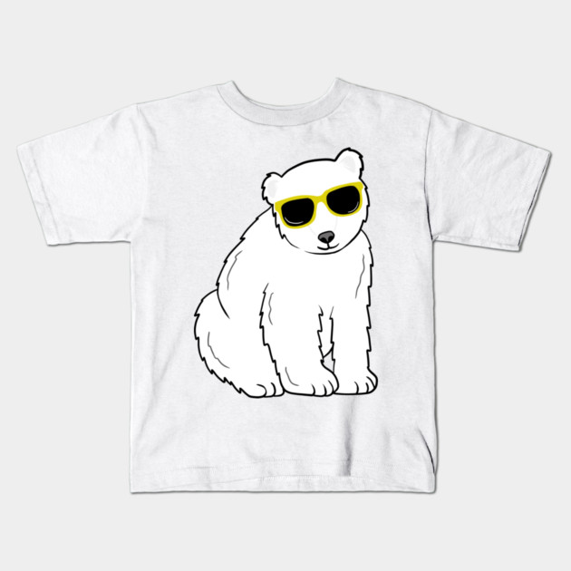 Cool Ice Polar Bear wearing Glasses Kids T-Shirt by logiamerch