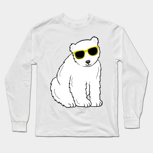 Cool Ice Polar Bear wearing Glasses Long Sleeve T-Shirt by logiamerch