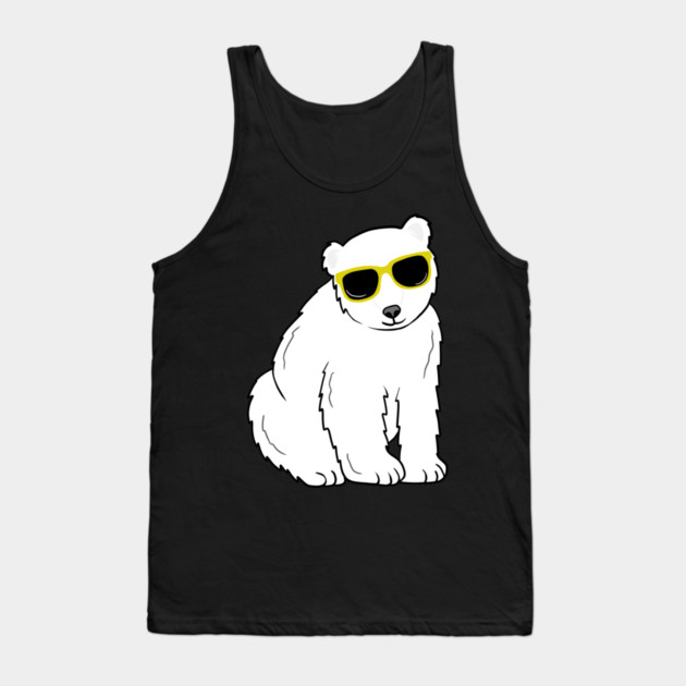 Cool Ice Polar Bear wearing Glasses Tank Top by logiamerch