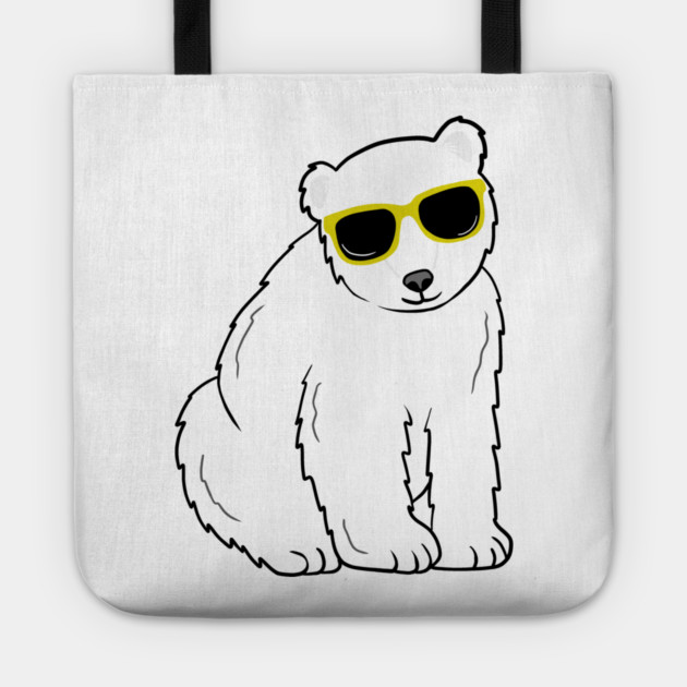 Cool Ice Polar Bear wearing Glasses Tote by logiamerch