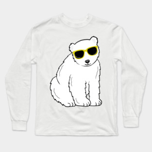 Cool Ice Polar Bear wearing Glasses Long Sleeve T-Shirt