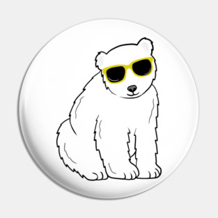 Cool Ice Polar Bear wearing Glasses Pin