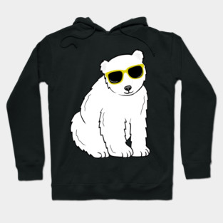 Cool Ice Polar Bear wearing Glasses Hoodie