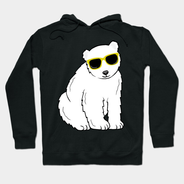 Cool Ice Polar Bear wearing Glasses Hoodie by logiamerch