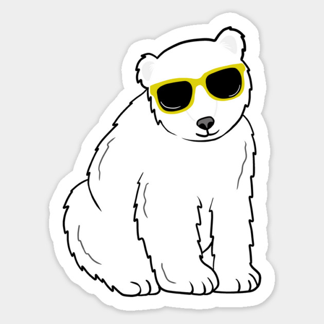 Cool Ice Polar Bear wearing Glasses Sticker by logiamerch