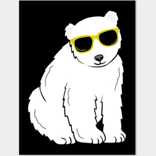 Cool Ice Polar Bear wearing Glasses Posters and Art