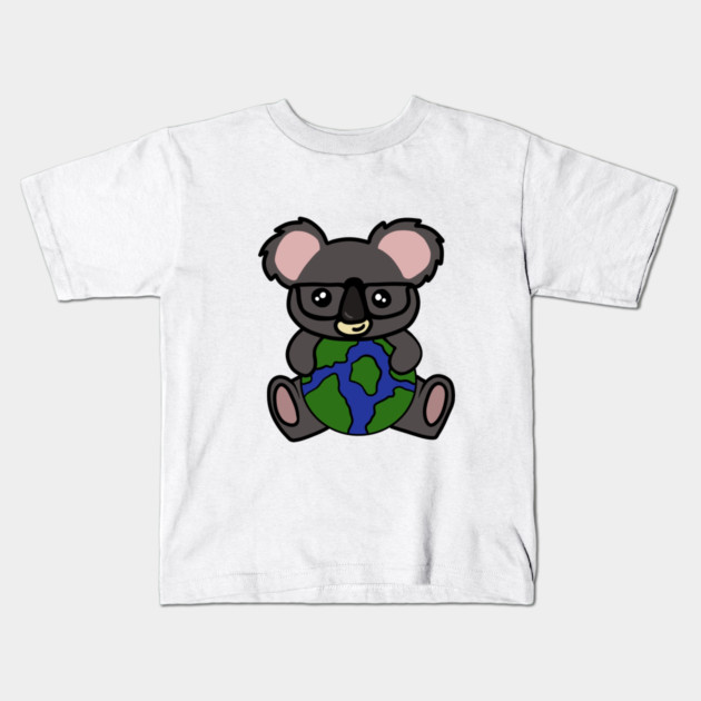 Cute Koala Bear, Earth Day Environmental Awareness Kids T-Shirt by logiamerch