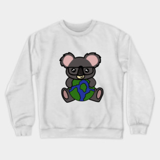 Cute Koala Bear, Earth Day Environmental Awareness Crewneck Sweatshirt