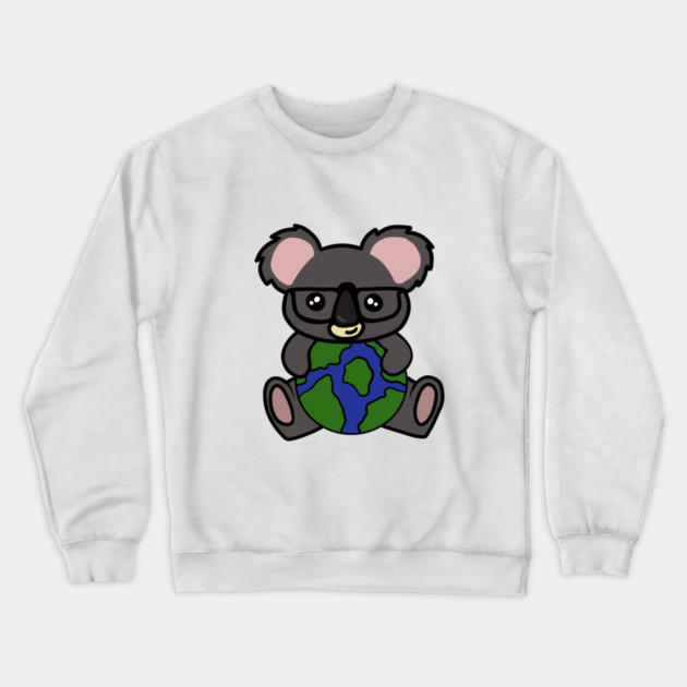 Cute Koala Bear, Earth Day Environmental Awareness Crewneck Sweatshirt by logiamerch