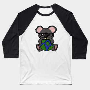 Cute Koala Bear, Earth Day Environmental Awareness Baseball T-Shirt