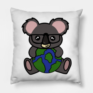 Cute Koala Bear, Earth Day Environmental Awareness Pillow