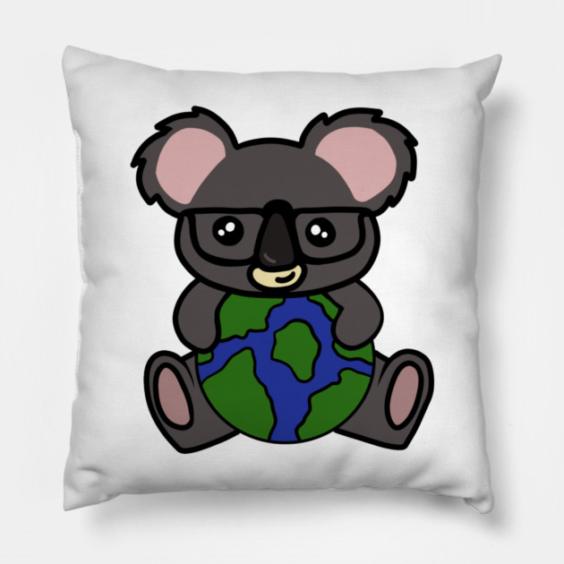 Cute Koala Bear, Earth Day Environmental Awareness Pillow by logiamerch