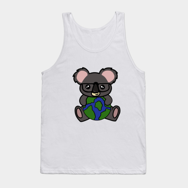 Cute Koala Bear, Earth Day Environmental Awareness Tank Top by logiamerch