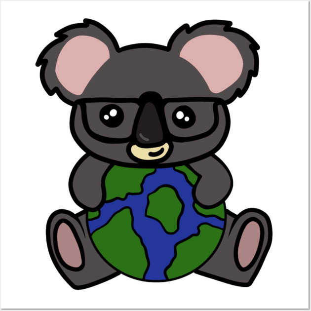 Cute Koala Bear, Earth Day Environmental Awareness Wall Art by logiamerch