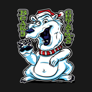 Beary Christmas Polar Bear waving T-Shirt