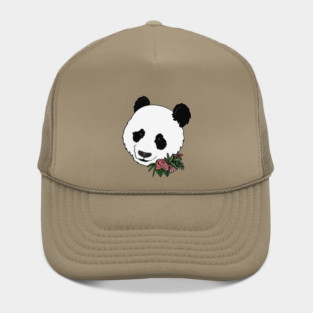 Cute Panda Bear Face Floral Hat
