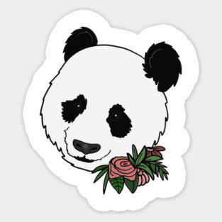 Cute Panda Bear Face Floral Magnet
