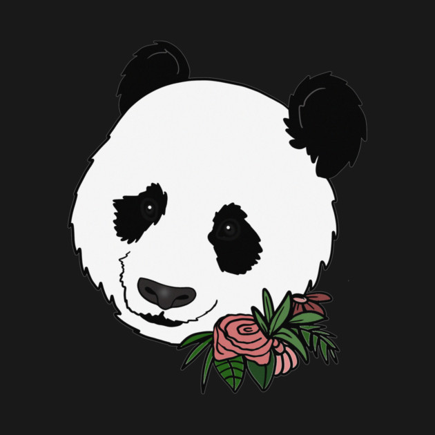 Cute Panda Bear Face Floral by logiamerch