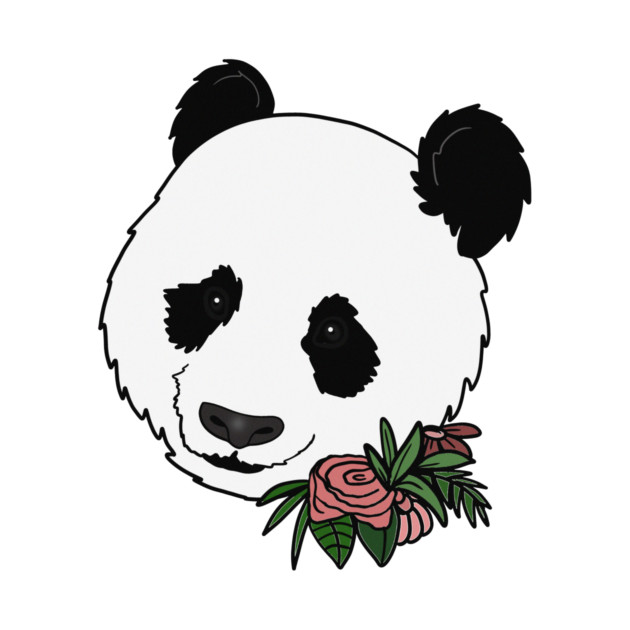 Cute Panda Bear Face Floral by logiamerch