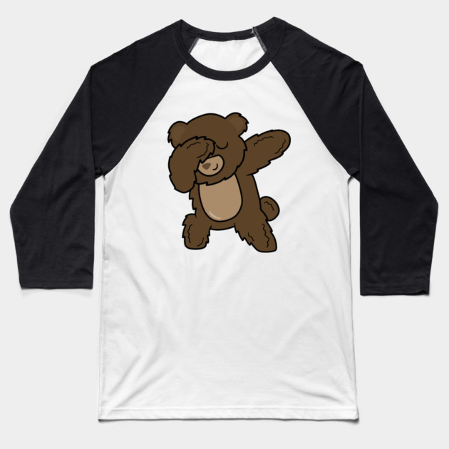 Cute Brown Bear Funny Dabbing Dance Dab Baseball T-Shirt by logiamerch