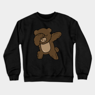 Cute Brown Bear Funny Dabbing Dance Dab Crewneck Sweatshirt