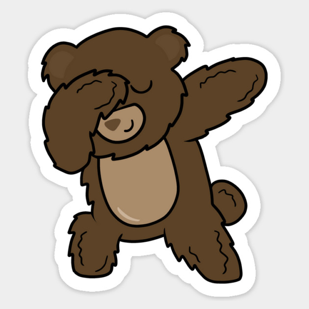 Cute Brown Bear Funny Dabbing Dance Dab Sticker by logiamerch