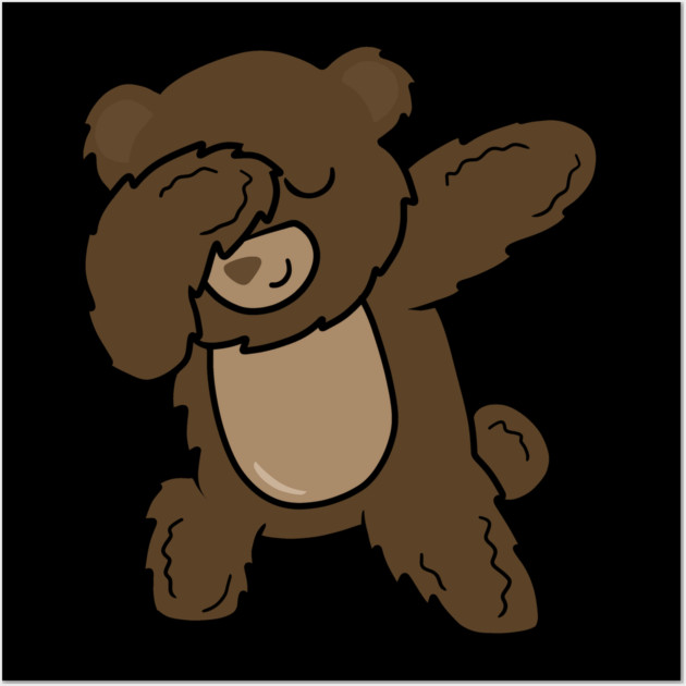 Cute Brown Bear Funny Dabbing Dance Dab Wall Art by logiamerch