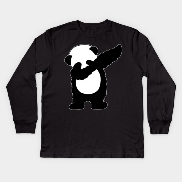 Cute Dabbing Panda Bear Dab Dance Kids Long Sleeve T-Shirt by logiamerch