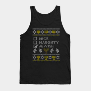 Nice Naughty Jewish Funny Hanukkah Tank Top