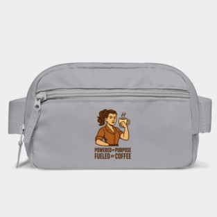 Powered by Purpose Fueled by Coffee Retro Motivational Coffee Lover Tee Bag