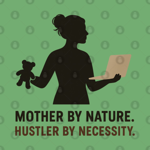 Mother by Nature Hustler by Necessity Working Mom Motivational Tee by Anne Lee