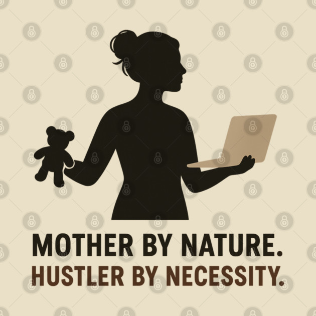 Mother by Nature Hustler by Necessity Working Mom Motivational Tee by Anne Lee